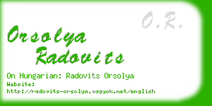 orsolya radovits business card